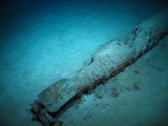 Torpedo on seabed